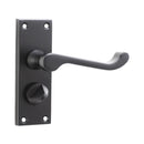 Spira Brass - Victorian Scroll Privacy Lever Handle 115mm  - Matt Black - SB1413BLK - Choice Handles