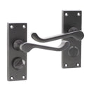 Spira Brass - Victorian Scroll Privacy Lever Handle 115mm  - Matt Black - SB1413BLK - Choice Handles