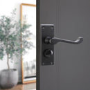Spira Brass - Victorian Scroll Privacy Lever Handle 115mm  - Matt Black - SB1413BLK - Choice Handles