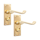 Spira Brass - Victorian Scroll Privacy Lever Handle 115mm  - Polished Brass - SB1413PB - Choice Handles