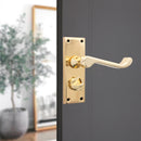 Spira Brass - Victorian Scroll Privacy Lever Handle 115mm  - Polished Brass - SB1413PB - Choice Handles