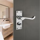 Spira Brass - Victorian Scroll Privacy Lever Handle 115mm  - Polished Chrome - SB1413PC - Choice Handles