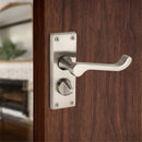 Spira Brass - Victorian Scroll Privacy Lever Handle 115mm  - Satin Nickel - SB1413SN - Choice Handles