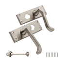 Spira Brass - Victorian Scroll Privacy Lever Handle 115mm  - Satin Nickel - SB1413SN - Choice Handles