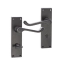 Spira Brass - Victorian Scroll Privacy Lever Handle 150mm  - Matt Black - SB1422BLK - Choice Handles