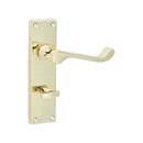 Spira Brass - Victorian Scroll Privacy Lever Handle 150mm  - Polished Brass - SB1422PB - Choice Handles