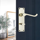 Spira Brass - Victorian Scroll Privacy Lever Handle 150mm  - Polished Brass - SB1422PB - Choice Handles