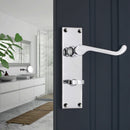 Spira Brass - Victorian Scroll Privacy Lever Handle 150mm  - Polished Chrome - SB1422PC - Choice Handles