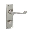 Spira Brass - Victorian Scroll Privacy Lever Handle 150mm  - Satin Nickel - SB1422SN - Choice Handles