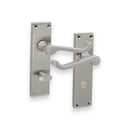 Spira Brass - Victorian Scroll Privacy Lever Handle 150mm  - Satin Nickel - SB1422SN - Choice Handles