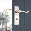 Spira Brass - Victorian Scroll Privacy Lever Handle 150mm  - Satin Nickel - SB1422SN - Choice Handles