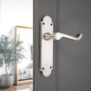 Spira Brass - Oakley Lever on Backplate Latch Satin Nickel - SB1423SN - Choice Handles