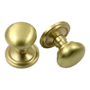 Prima - Concealed Fix Mushroom Mortice Door Knob - Satin Brass - SB2029