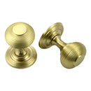 Prima - Concealed Fix Queen Ann Reeded Mortice Door Knob - Satin Brass - SB2030