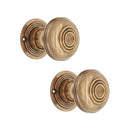 Spira Brass - Bloxwich Large 60mm Rim/Mortice Door Knob  - Aged Brass - SB2104AB - Choice Handles