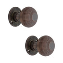 Spira Brass - Beehive 50mm Rim/Mortice Door Knob  - Aged Bronze - SB2105ABZ - Choice Handles