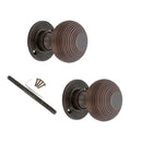 Spira Brass - Beehive 50mm Rim/Mortice Door Knob  - Aged Bronze - SB2105ABZ - Choice Handles