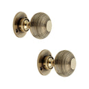 Spira Brass - Beehive 50mm Rim/Mortice Door Knob  - Aged Brass - SB2105AB - Choice Handles