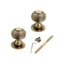 Spira Brass - Beehive 50mm Rim/Mortice Door Knob  - Aged Brass - SB2105AB - Choice Handles