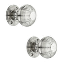 Spira Brass - Beehive 50mm Rim/Mortice Door Knob  - Polished Nickel - SB2105PN - Choice Handles