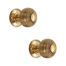 Spira Brass - Beehive Large 60mm Mortice Door Knob  - Aged Brass - SB2106AB - Choice Handles