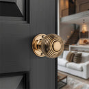 Spira Brass - Beehive Large 60mm Mortice Door Knob  - Aged Brass - SB2106AB - Choice Handles