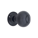 Spira Brass - Beehive Large 60mm Mortice Door Knob  - Matt Black - SB2106BLK - Choice Handles