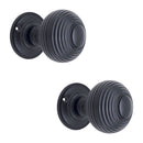 Spira Brass - Beehive Large 60mm Mortice Door Knob  - Matt Black - SB2106BLK - Choice Handles
