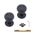 Spira Brass - Beehive Large 60mm Mortice Door Knob  - Matt Black - SB2106BLK - Choice Handles