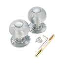 Spira Brass - Beehive Large 60mm Mortice Door Knob  - Satin Chrome - SB2106SC - Choice Handles