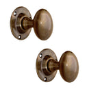 Spira Brass - Oval Mortice Door Knob  - Antique - SB2109AT - Choice Handles