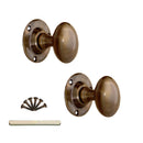 Spira Brass - Oval Mortice Door Knob  - Antique - SB2109AT - Choice Handles