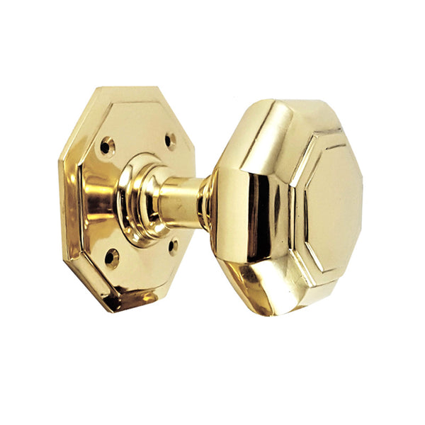 Spira Brass - Octagonal Mortice Door Knobs  - Polished Brass - SB2110PB - Choice Handles