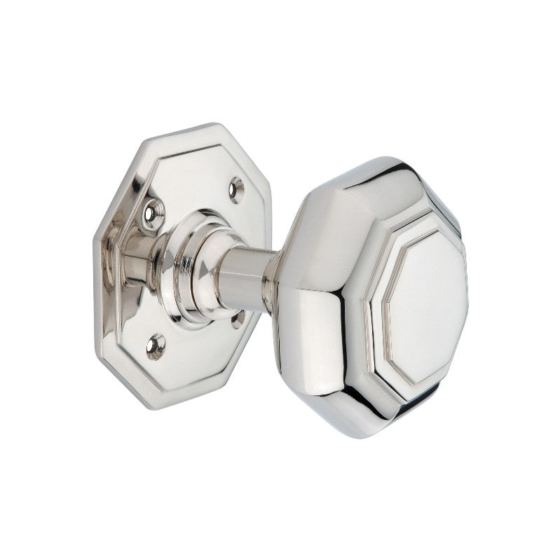 Spira Brass - Octagonal Mortice Door Knobs  - Polished Nickel - SB2110PN - Choice Handles