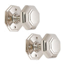 Spira Brass - Octagonal Mortice Door Knobs  - Polished Nickel - SB2110PN - Choice Handles