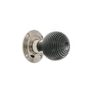 Spira Brass - Ebony Beehive Rim/Mortice Door Knob  - Polished Nickel - SB2115PN - Choice Handles