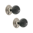 Spira Brass - Ebony Beehive Rim/Mortice Door Knob  - Polished Nickel - SB2115PN - Choice Handles
