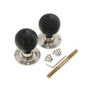 Spira Brass - Ebony Beehive Rim/Mortice Door Knob  - Polished Nickel - SB2115PN - Choice Handles