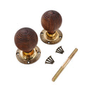 Spira Brass - Rosewood Beehive Rim/Mortice Door Knob  - Aged Brass - SB2116AB - Choice Handles
