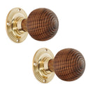 Spira Brass - Rosewood Beehive Rim/Mortice Door Knob  - Polished Brass - SB2116PB - Choice Handles