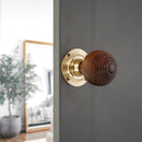 Spira Brass - Rosewood Beehive Rim/Mortice Door Knob  - Polished Brass - SB2116PB - Choice Handles