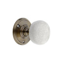 Spira Brass - Crackled Porcelain Mortice Door Knob  - Antique Brass - SB2117ANT - Choice Handles