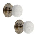 Spira Brass - Crackled Porcelain Mortice Door Knob  - Antique Brass - SB2117ANT - Choice Handles