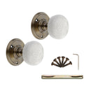 Spira Brass - Crackled Porcelain Mortice Door Knob  - Antique Brass - SB2117ANT - Choice Handles