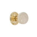 Spira Brass - Crackled Porcelain Mortice Door Knob  - Polished Brass - SB2117PB - Choice Handles