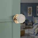Spira Brass - Crackled Porcelain Mortice Door Knob  - Polished Brass - SB2117PB - Choice Handles