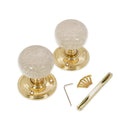 Spira Brass - Crackled Porcelain Mortice Door Knob  - Polished Brass - SB2117PB - Choice Handles