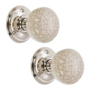 Spira Brass - Crackled Porcelain Mortice Door Knob  - Polished Nickel - SB2117PN - Choice Handles