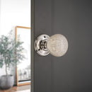 Spira Brass - Crackled Porcelain Mortice Door Knob  - Polished Nickel - SB2117PN - Choice Handles