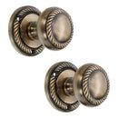 Spira Brass - Georgian Mortice Door Knob  - Antique Brass - SB2119ANT - Choice Handles